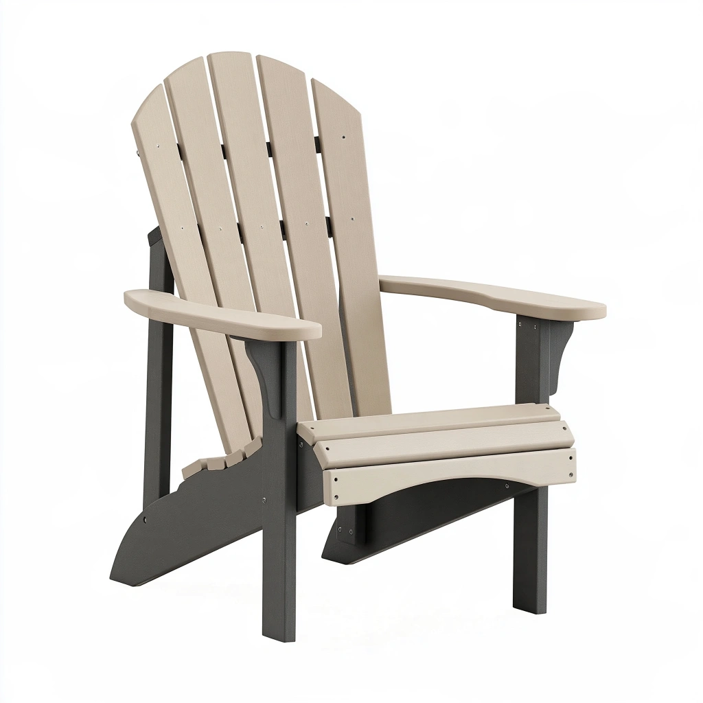 Fauteuil Adirondack 83 x 89 x 98 cm en polyéthylène beige et anthracite pour extérieur
