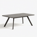 Table à manger extensible 180 x 90 cm gris foncé aspect bois style contemporain