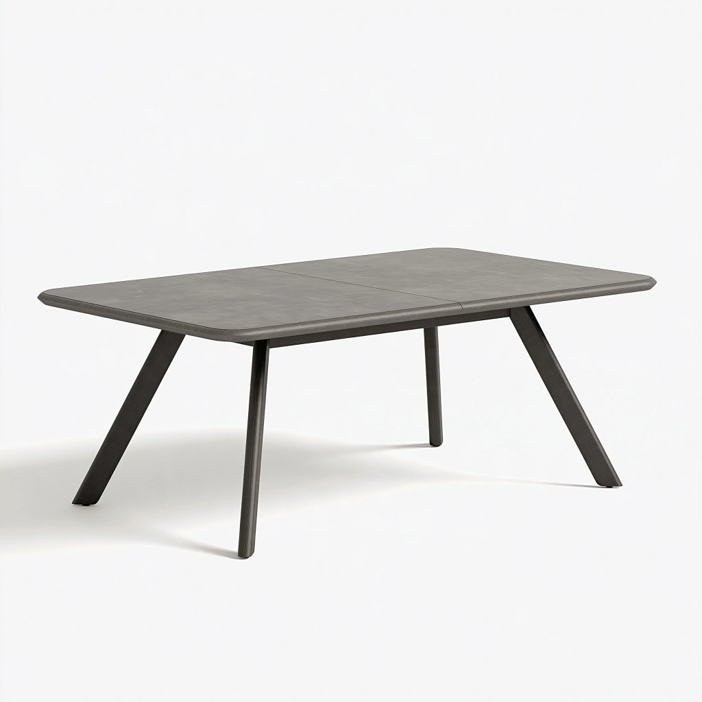 Table à manger extensible 180 x 90 cm gris foncé aspect bois style contemporain