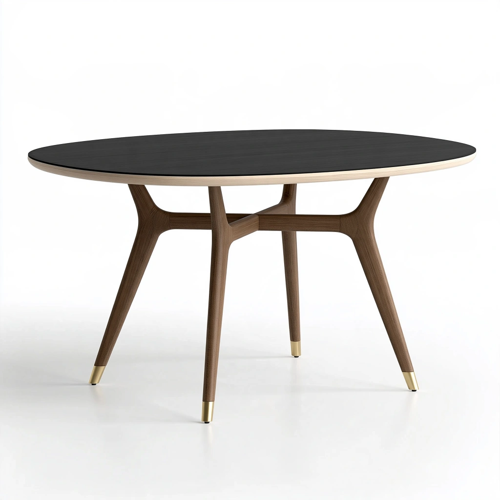 Table de salle à manger ovale 180 x 100 x 75 cm bois noir style contemporain