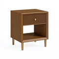 Table de chevet 45 x 40 x 60 cm en bois marron avec tiroir et niche de rangement